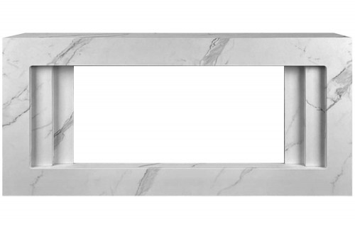 Каминокомплект Line 42 SFT White Marble (Разборный) - Белый мрамор с очагом Vision 42 LED