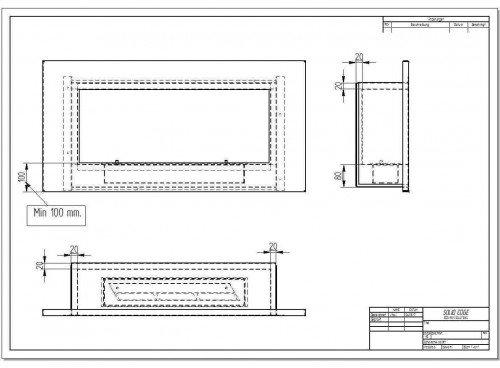 Теплоизоляционный корпус для встраивания в мебель для очага 1200 мм (ZeFire)