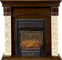 Каминокомплект Dublin STD SFT (Разборный) - Темный дуб / Сланец с очагом Majestic FX M Black RC
