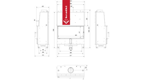 Топка с теплообменником Kratki PRO LUCY/PW/20/W