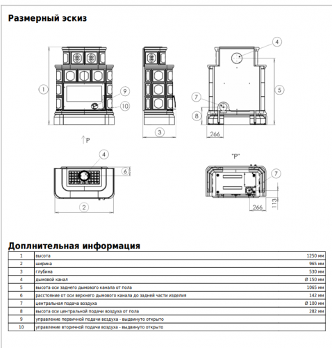 Печь ABX Karelie P кафельный цоколь