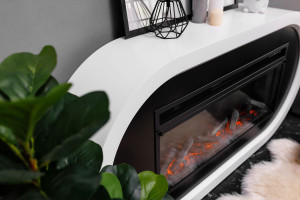 Каминокомплект Ellipse - Белый с черным с очагом Vision 60 LOG LED