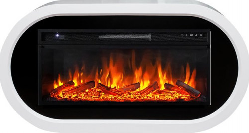 Каминокомплект Ellipse - Белый с черным (ширина 1450 мм) с очагом Vision 42 LOG LED