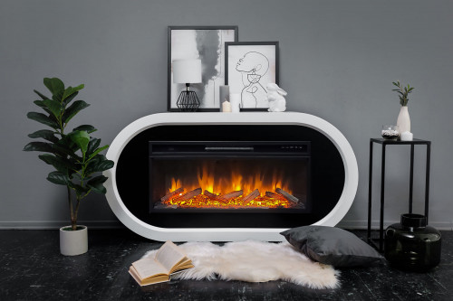 Каминокомплект Ellipse - Черный (ширина 1450 мм) с очагом Vision 42 LOG LED