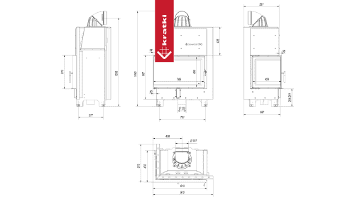 Топка Kratki PRO MBO/L/BS угловое стекло слева