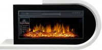 Каминокомплект Basel R - Белый с черным с очагом Vision 42 LOG LED