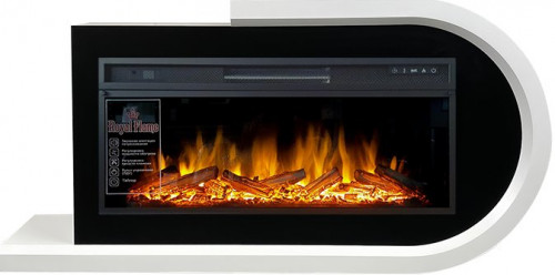 Каминокомплект Basel R - Белый с черным с очагом Vision 42 LOG LED