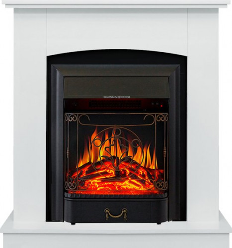 Каминокомплект Barcelona SFT (Разборный) - Белый с очагом Majestic FX Black