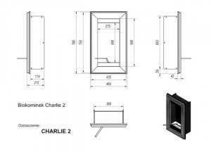 Биокамин Kratki CHARLIE 2 черный, TUV