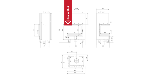 Топка с теплообменником Kratki PRO MBZ/PW/13/L/BS/W