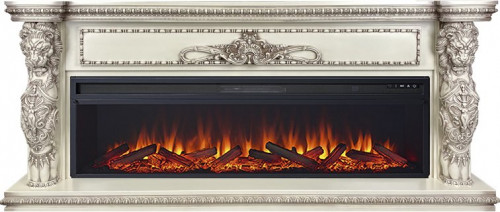 Каминокомплект Windsor 60 - Слоновая кость с темной патиной с очагом Vision 60 LOG LED_