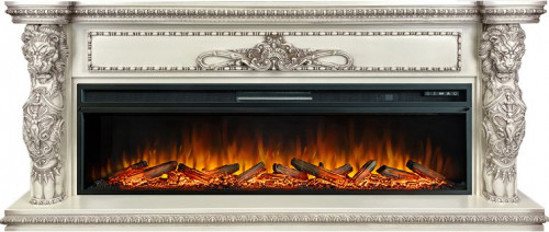Каминокомплект Windsor 60 - Слоновая кость с темной патиной с очагом Vision 60 LOG LED_