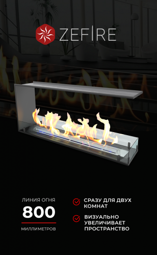 Биокамин торцевой сквозной Standart 1100 (ZeFire)