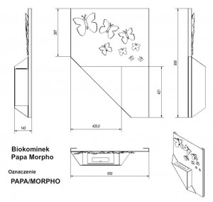 Биокамин PAPA MORPHO настенный (копоть)