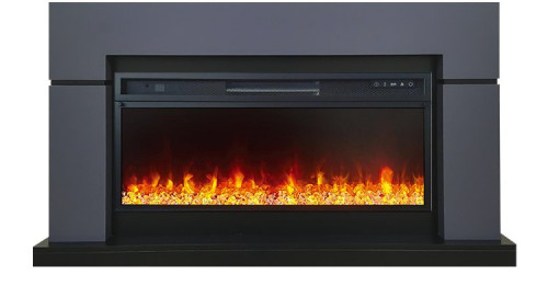 Каминокомплект Lindos V42 SFT (Разборный) -  Серый графит (Ширина 1470мм) с очагом Vision 42 LED