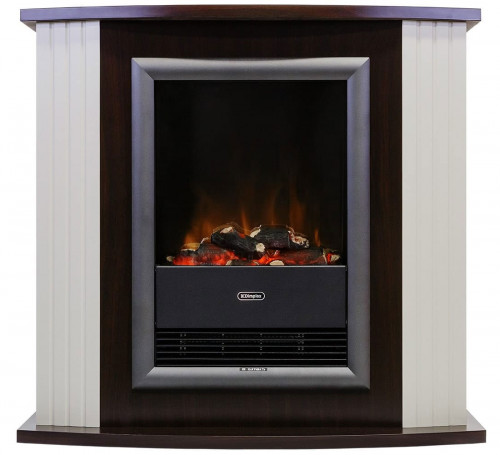 Каминокомплект Каминокомплект Vianna DELUXE - Темный орех, белый с очагом Viotta
