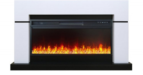 Каминокомплект Lindos V42 SFT (Разборный) - Белый с черным (Ширина 1470мм) с очагом Vision 42 LED