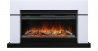 Каминокомплект Lindos V42 SFT (Разборный) - Белый с черным (Ширина 1470мм) с очагом Vision 42 LOG LED