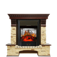 Каминокомплект Pierre Luxe - Темный дуб / Сланец с очагом Majestic FX M Black RC