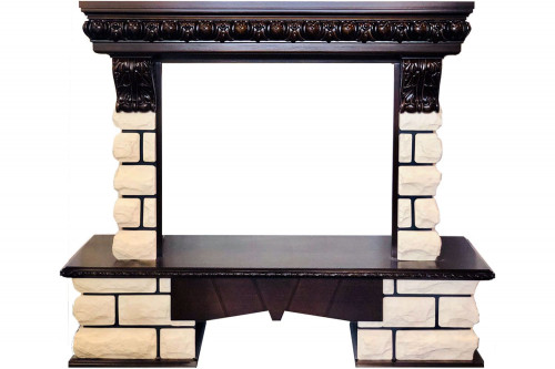 Каминокомплект Pierre Luxe Lord - Темный дуб/Шампань с очагом Symphony 26'' DF2608-INT