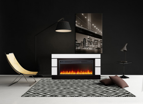 Каминокомплект Modern - Темный дуб с черным с очагом Vision 60 LED