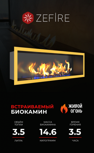 Биокамин Flagman 1000 латунный со стемалитом (ZeFire)