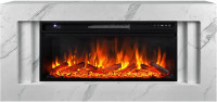 Каминокомплект Line 42 SFT White Marble - Белый мрамор с очагом Vision 42 LOG LED
