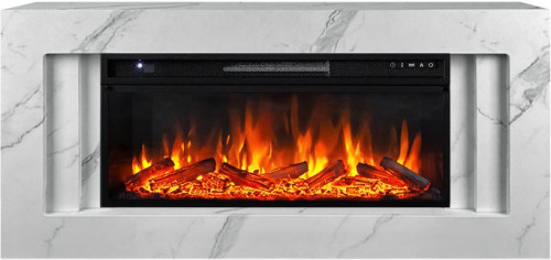 Каминокомплект Line 42 SFT White Marble - Белый мрамор с очагом Vision 42 LOG LED