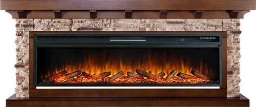 Каминокомплект Chalet 60 - Темный дуб с очагом Vision 60 LOG LED
