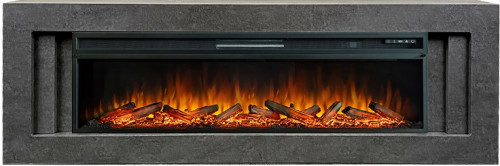 Каминокомплект Line 60 Dark Grey (Разборный) - Темный серый с очагом Vision 60 LOG LED