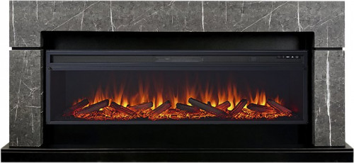 Каминокомплект Lindos 60 SFT - Серый мрамор с очагом Vision 60 LOG LED