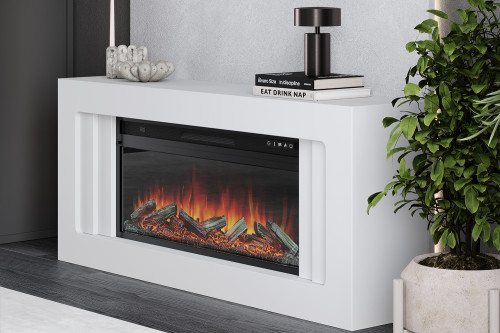 Каминокомплект Line 42 (Разборный) - Белый с очагом Vision 42 LOG LED