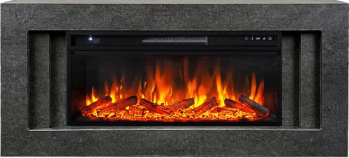 Каминокомплект Line 42 Dark Grey - Темный серый с очагом Vision 42 LOG LED