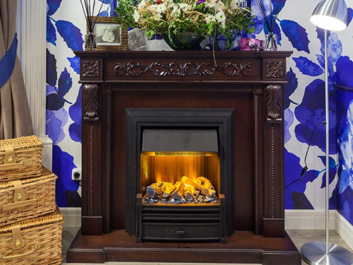 Каминокомплект Neapol - Дуб антик с очагом Brookline Black