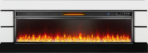 Каминокомплект Modern - Белый с черным с очагом Vision 60 LED