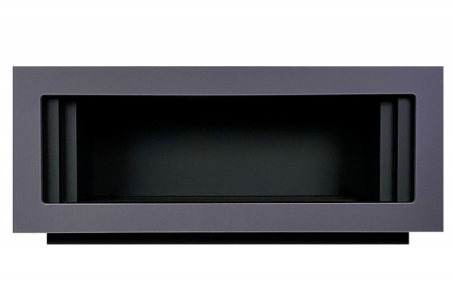 Каминокомплект Line SFT - Серый графит с черным с очагом Design L1000RF 3D PS/LOG