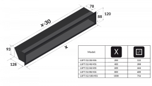 Решётка Kratki Luft 12x80 черная