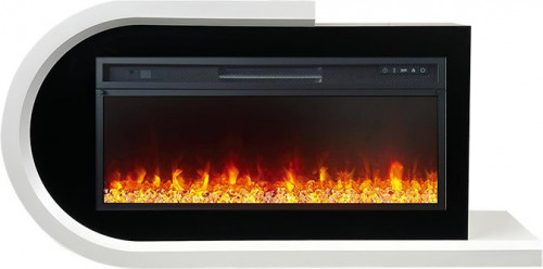 Каминокомплект Basel L - Белый с черным с очагом Vision 42 LED