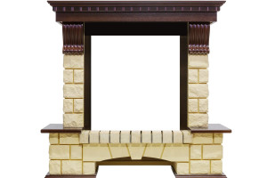 Портал Royal Flame Pierre Luxe - Белый / Темный дуб (Ширина 1150 мм)