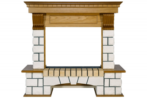 Портал Royal Flame Pierre Luxe - Белый / Темный дуб (Ширина 1150 мм)