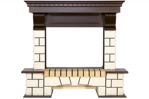 Портал Royal Flame Pierre Luxe - Белый / Темный дуб (Ширина 1150 мм)