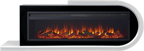 Каминокомплект Basel 60 R - Белый с черным с очагом Vision 60 LED