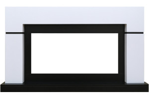 Каминокомплект Lindos - Белый с черным (Ширина 1470мм) с очагом Vision 42 LOG LED