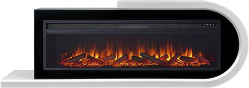 Каминокомплект Basel 60 R - Белый с черным с очагом Vision 60 LOG LED