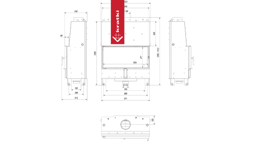 Топка с теплообменником Kratki PRO LUCY/PW/20/W двойное стекло